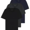 3-pack bomullst-shirts med broderad logotyp