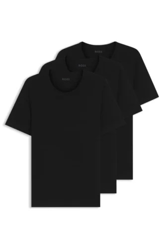3-pack bomullst-shirts med broderad logotyp