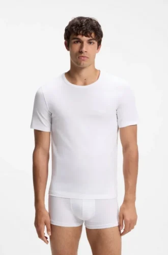 3-pack bomullst-shirts med broderad logotyp
