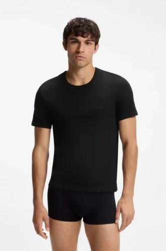 3-pack bomullst-shirts med broderad logotyp