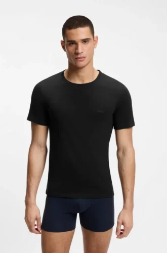 3-pack bomullst-shirts med broderad logotyp
