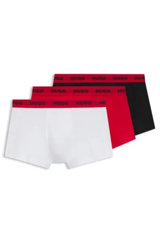 3-pack boxershorts i stretchbomull med logotyp i midjan
