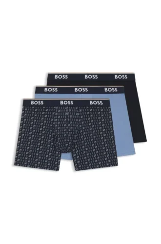 3-pack boxershorts i stretchbomull med logotyp i midjan