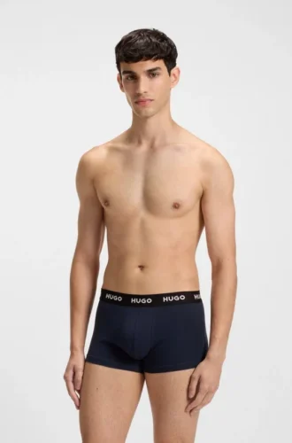 3-pack boxershorts i stretchbomull med logotyp i midjan