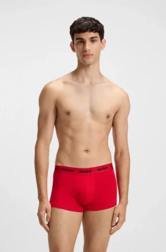 3-pack boxershorts i stretchbomull med logotyp i midjan