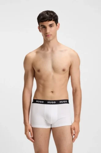 3-pack boxershorts i stretchbomull med logotyp i midjan