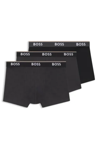 3-pack boxershorts med logotyp i midjan i stretchbomull