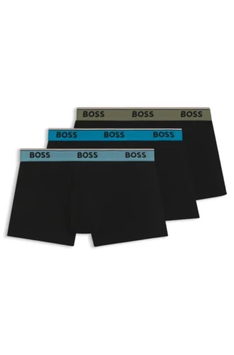 3-pack boxershorts med logotyp i midjan i stretchbomull
