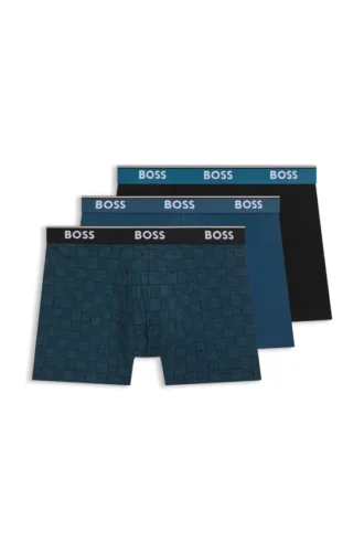 3-pack boxershorts med logotyp i midjan i stretchbomull