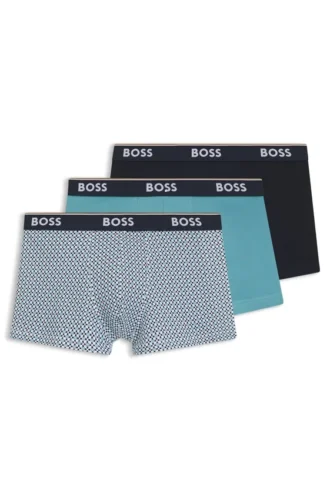 3-pack boxershorts med logotyp i midjan i stretchbomull