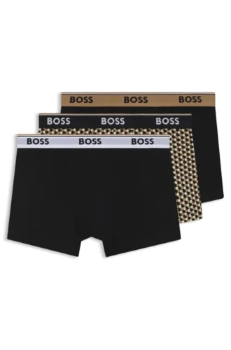 3-pack boxershorts med logotyp i midjan i stretchbomull