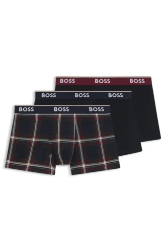 3-pack boxershorts med logotyp i midjan i stretchbomull