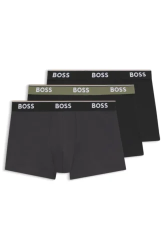 3-pack boxershorts med logotyp i midjan i stretchbomull