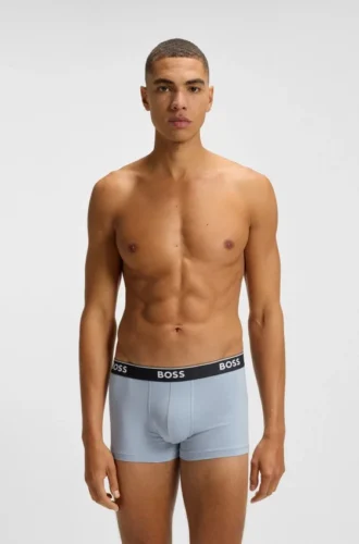 3-pack boxershorts med logotyp i midjan i stretchbomull