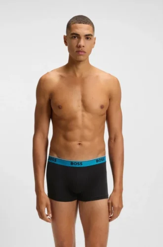 3-pack boxershorts med logotyp i midjan i stretchbomull
