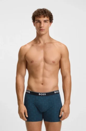 3-pack boxershorts med logotyp i midjan i stretchbomull