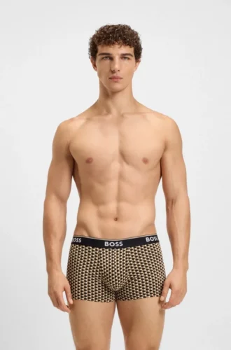 3-pack boxershorts med logotyp i midjan i stretchbomull
