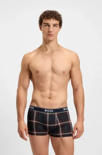 3-pack boxershorts med logotyp i midjan i stretchbomull