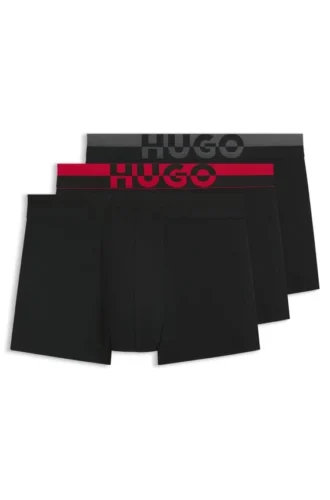 3-pack boxershorts med midjeband med delat logo