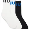 3-pack ribbade ankelstrumpor med logotyper
