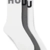 3-pack ribbade ankelstrumpor med logotyper