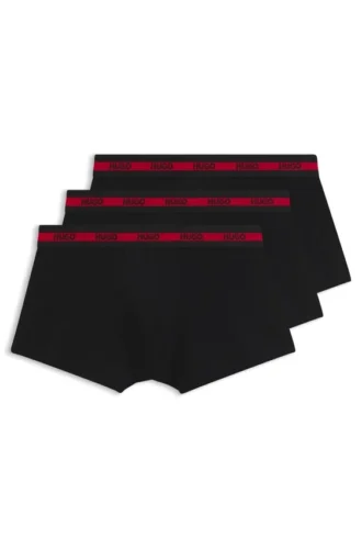 3-pack stretchiga bomullskalsonger med logotyp i midjan