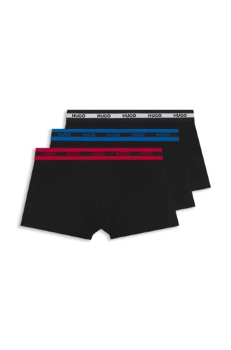 3-pack stretchiga bomullskalsonger med logotyp i midjan