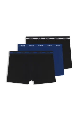 3-pack stretchiga bomullskalsonger med logotyp i midjan
