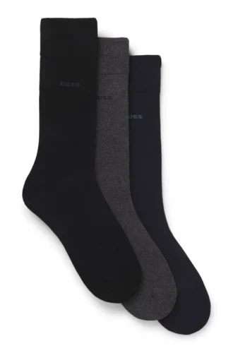 3-pack strumpor med logotyp i normal längd