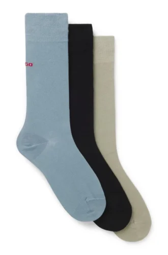 3-pack strumpor med logotyp i normal längd