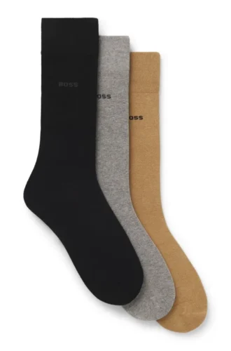3-pack strumpor med logotyp i normal längd