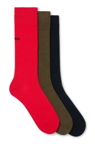 3-pack strumpor med logotyp i normal längd