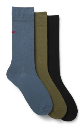3-pack strumpor med logotyp i normal längd