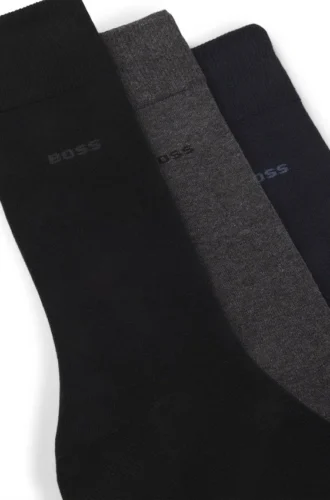 3-pack strumpor med logotyp i normal längd