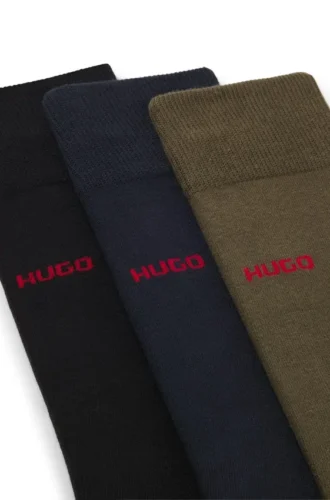 3-pack strumpor med logotyp i normal längd