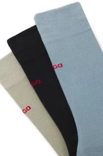 3-pack strumpor med logotyp i normal längd