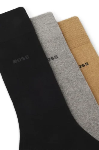 3-pack strumpor med logotyp i normal längd