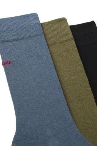 3-pack strumpor med logotyp i normal längd