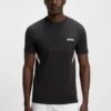 Aktiv piqué-T-shirt i smal passform med fuktavledning