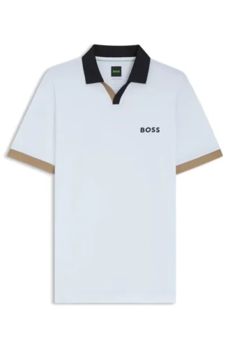 Aktiv polo i slim fit med färgblockering i ripstop-tyg