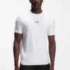 Aktiv slim fit T-shirt med jacquardränder och logotryck