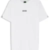 Aktiv slim fit T-shirt med jacquardränder och logotryck