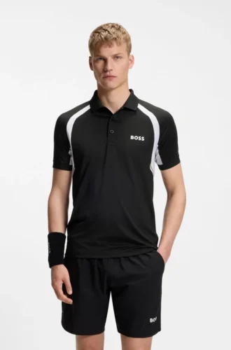 Aktiv, snabbtorkande polotröja i slim fit med fyrvägsstretch