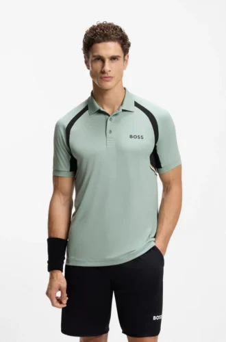 Aktiv, snabbtorkande polotröja i slim fit med fyrvägsstretch