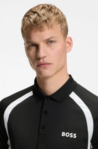Aktiv, snabbtorkande polotröja i slim fit med fyrvägsstretch