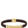 Armband i fiskbensmönster i brunt läder
