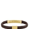 Armband i fiskbensmönster i brunt läder
