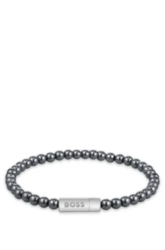 Armband med logolås och hematitpärlor