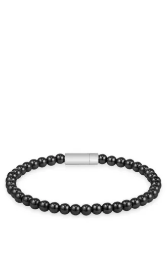 Armband med logolås och onyxpärlor