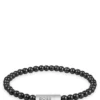 Armband med logolås och onyxpärlor
